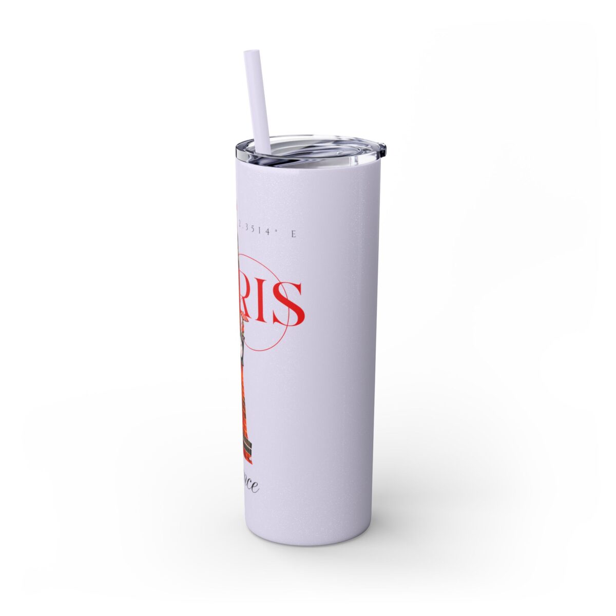 Paris Glitter Skinny Tumbler with Straw, 20oz - Image 20