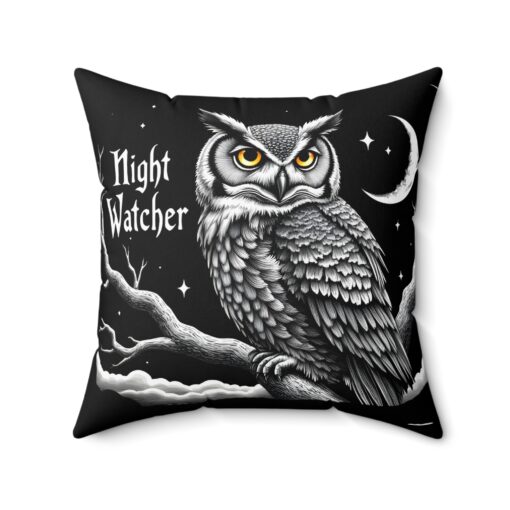 Night watcher Spun Polyester Square Pillow - Image 10