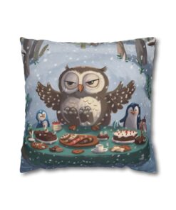 Winter Woodland Feast Spun Polyester Square Pillowcase