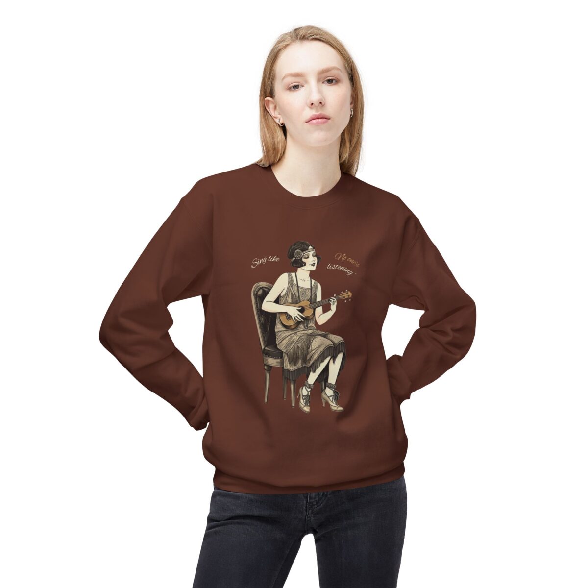 Sing like no one's listening Unisex Midweight Softstyle Fleece Crewneck Sweatshirt - Image 7