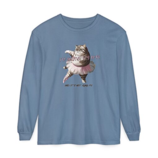 It's not kung fu Unisex Garment-dyed Long Sleeve T-Shirt - Image 9