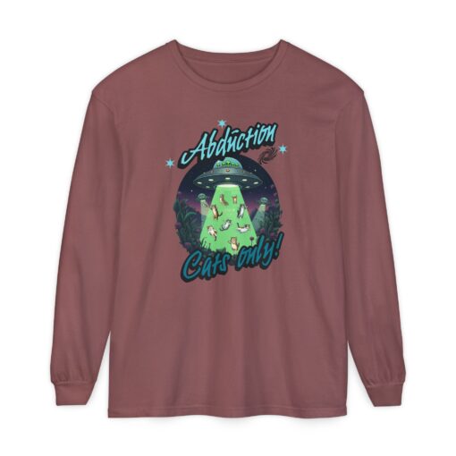 Abduction cats only! Unisex Garment-dyed Long Sleeve T-Shirt - Image 9