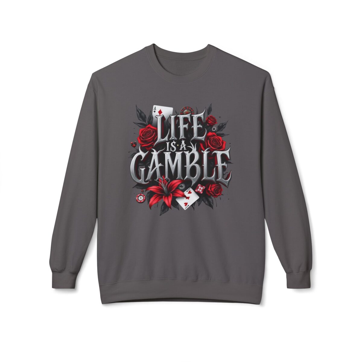 Life is a gamble Unisex Midweight Softstyle Fleece Crewneck Sweatshirt - Image 25