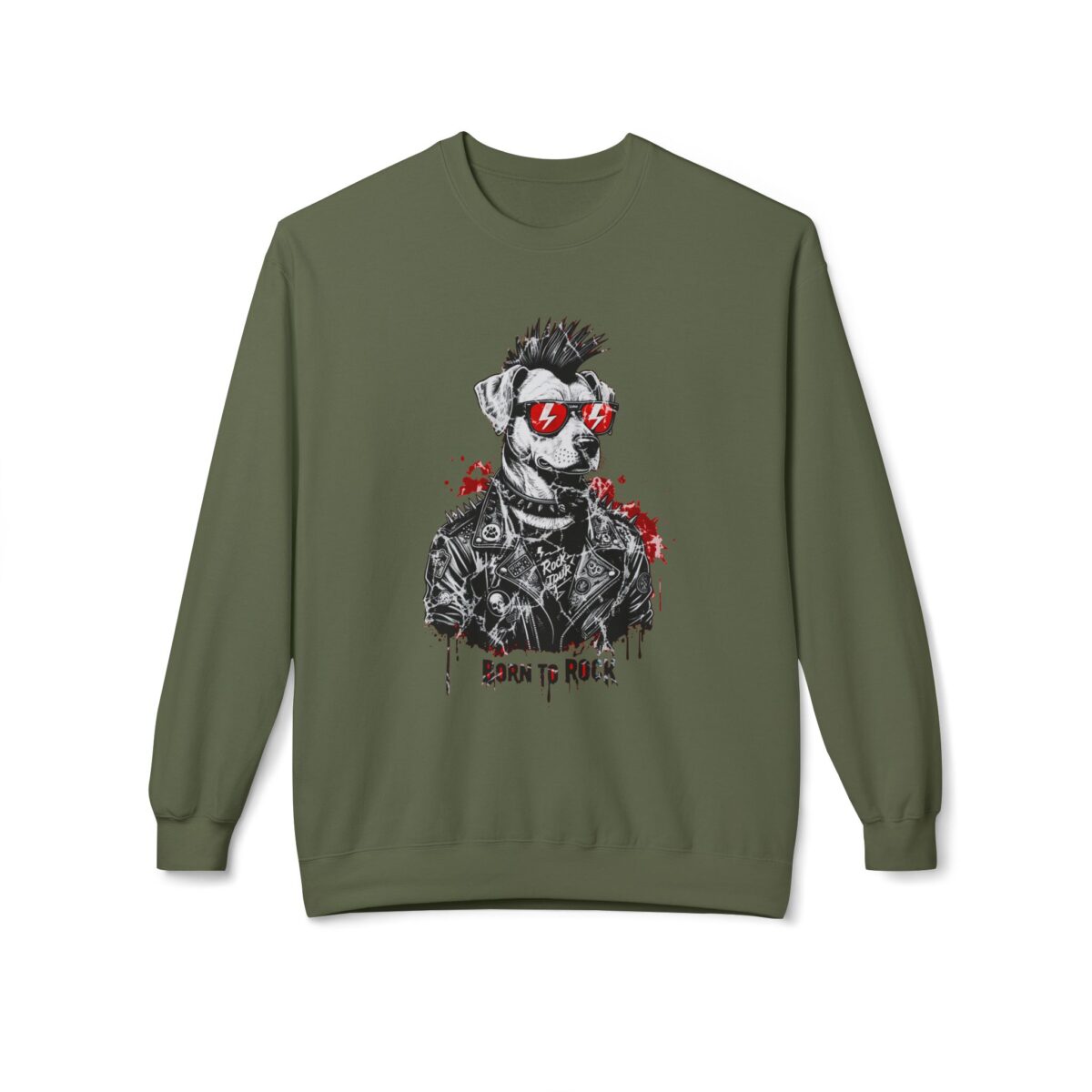 Born to rock Unisex Midweight Softstyle Fleece Crewneck Sweatshirt - Image 13
