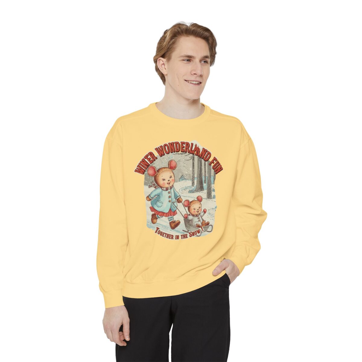 Winter wonderland fun Unisex Garment-Dyed Sweatshirt - Image 7