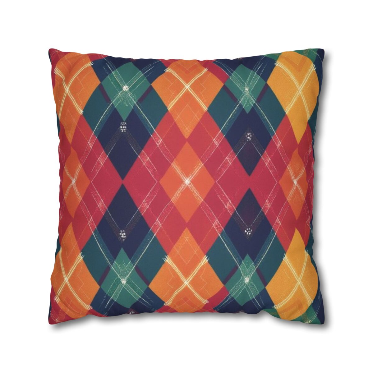 Festive Firelight Plaid Faux Suede Square Pillowcase - Image 13