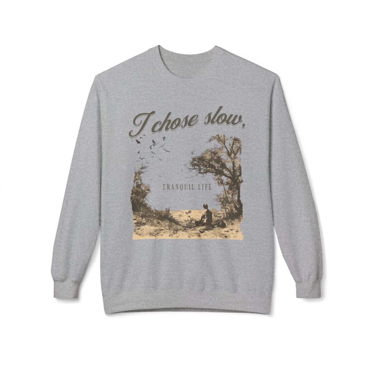 Slow tranquil life Unisex Midweight Softstyle Fleece Crewneck Sweatshirt - Image 9