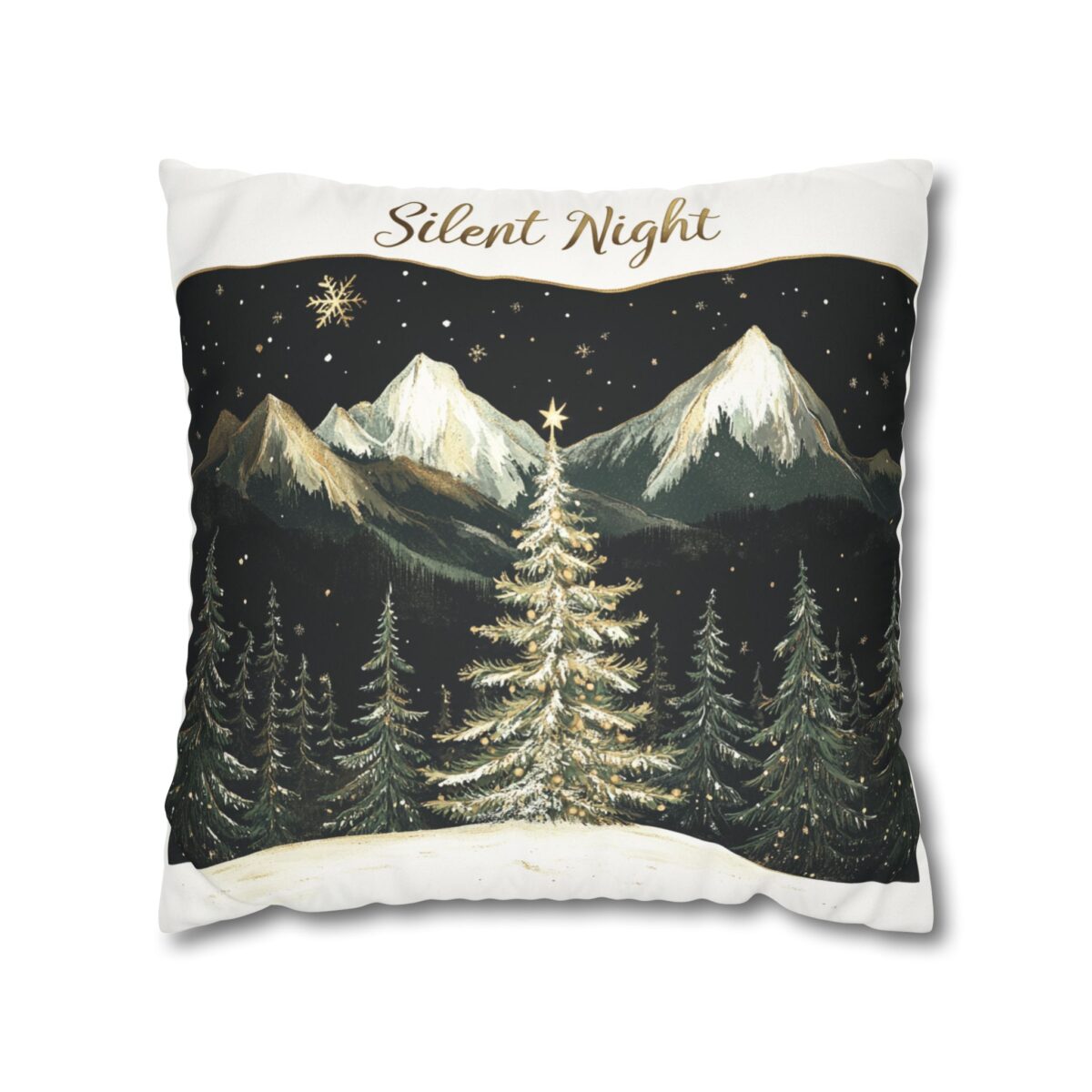 Silent night Faux Suede Square Pillowcase - Image 9