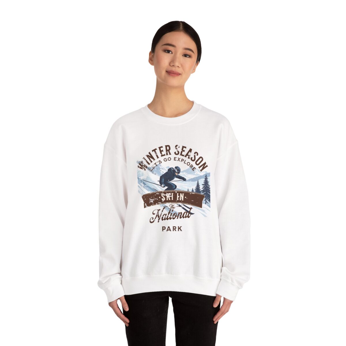Ski in the national park Unisex Heavy Blend™ Crewneck Sweatshirt - Image 4