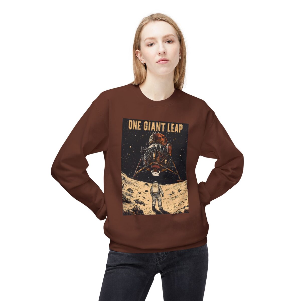 One giant leap Unisex Midweight Softstyle Fleece Crewneck Sweatshirt - Image 3