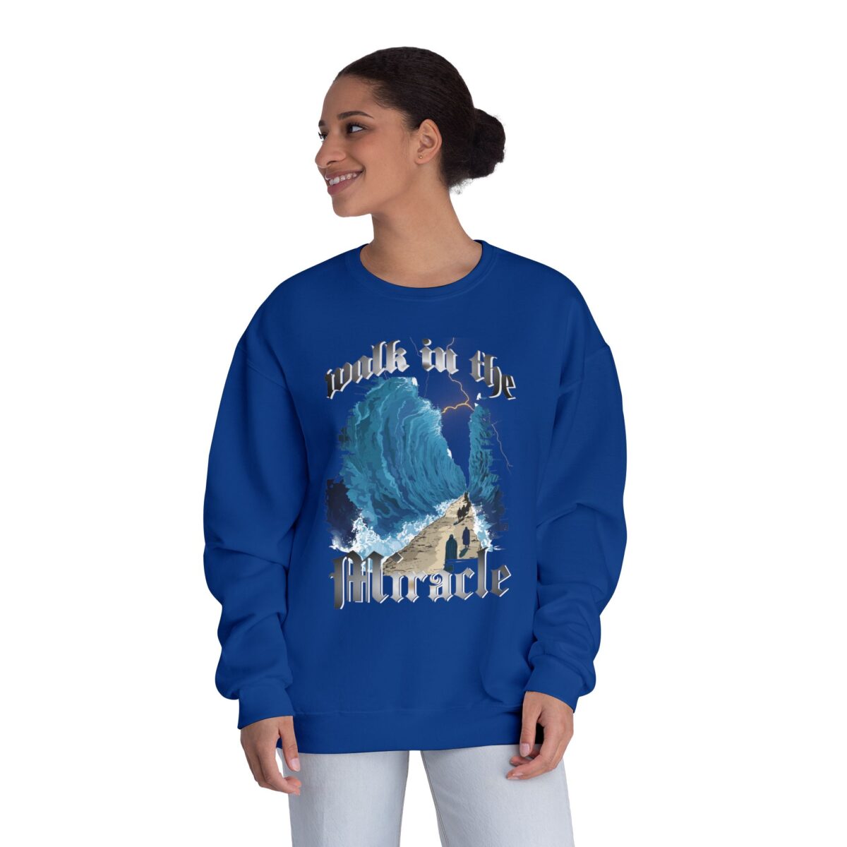 Walk in the miracle Unisex NuBlend® Crewneck Sweatshirt - Image 16