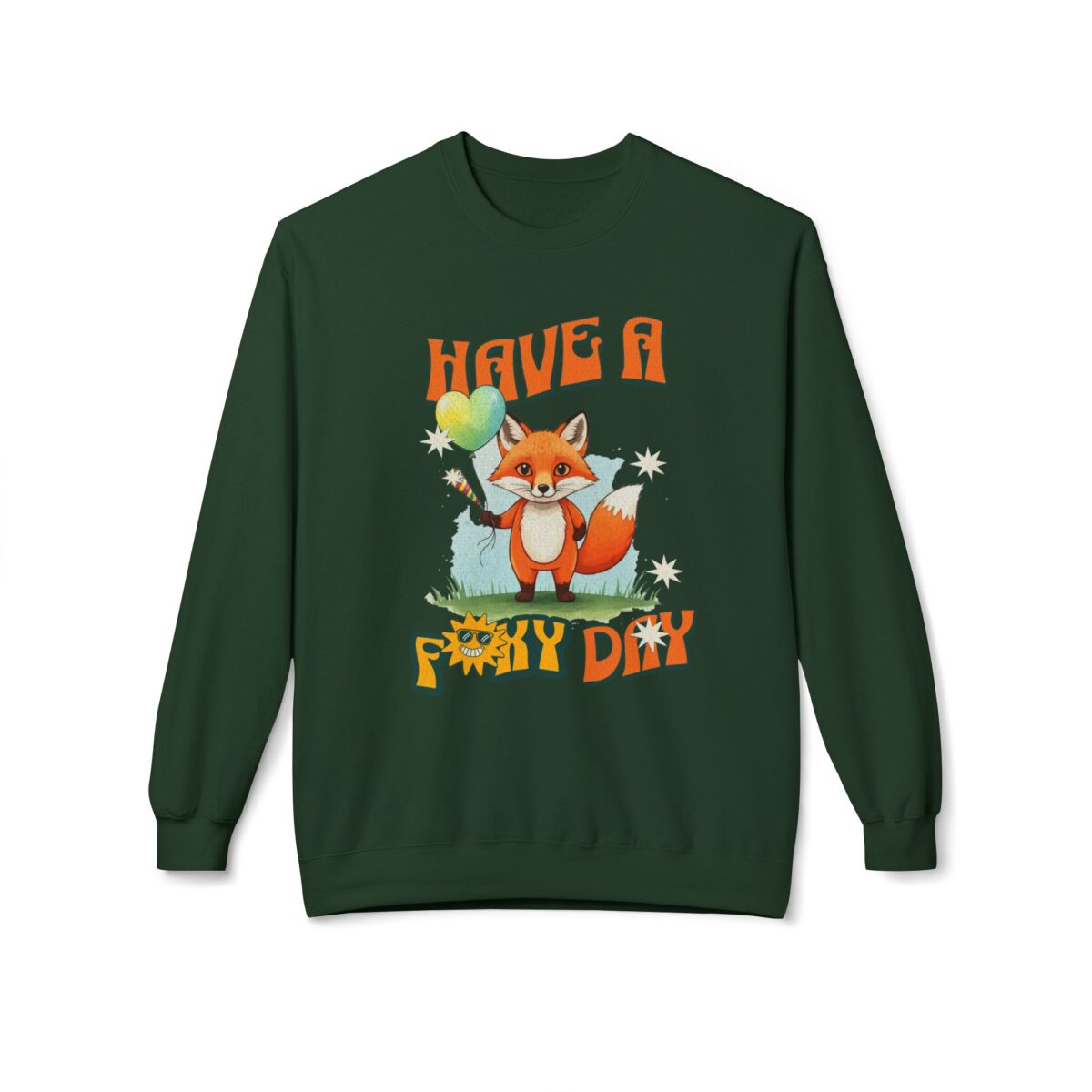 Have a foxy day! Unisex Midweight Softstyle Fleece Crewneck Sweatshirt - Image 13