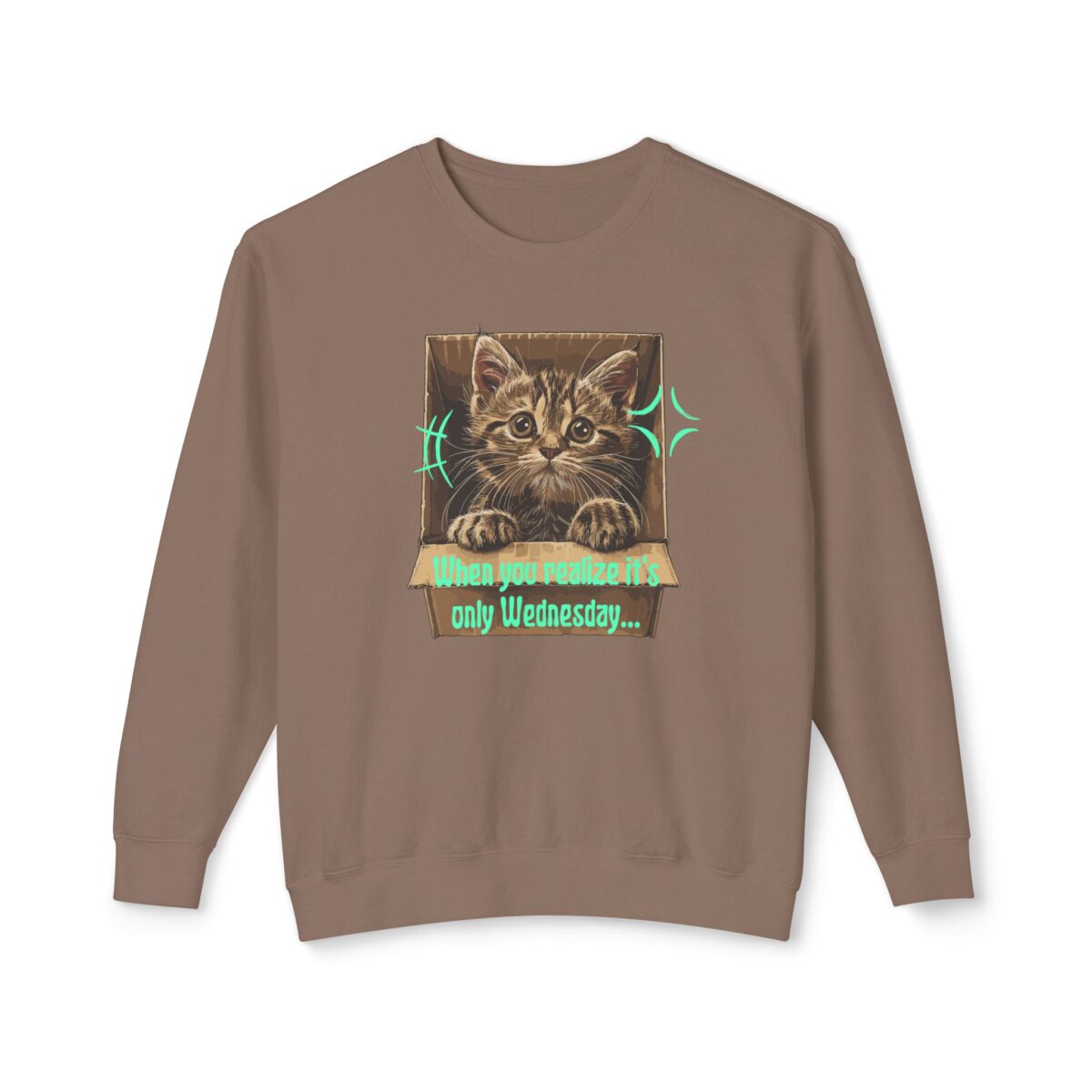 When you realize it's only Wednesday! Unisex Lightweight Crewneck Sweatshirt - Image 9