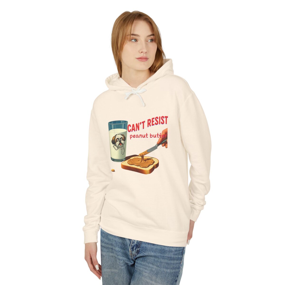 Can't resist peanut butter Unisex Lightweight Hooded Sweatshirt - Image 3
