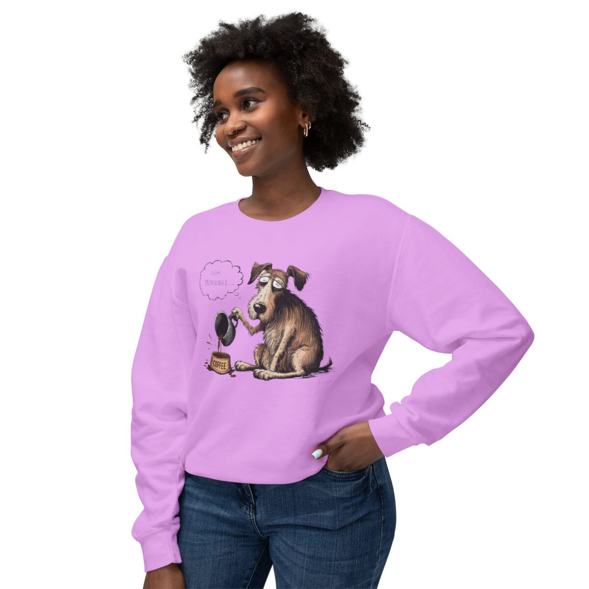 Mornings! Unisex Lightweight Crewneck Sweatshirt - Image 35