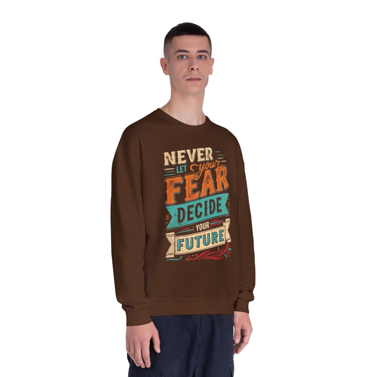 Never let your fear decide your future Unisex NuBlend® Crewneck Sweatshirt - Image 11