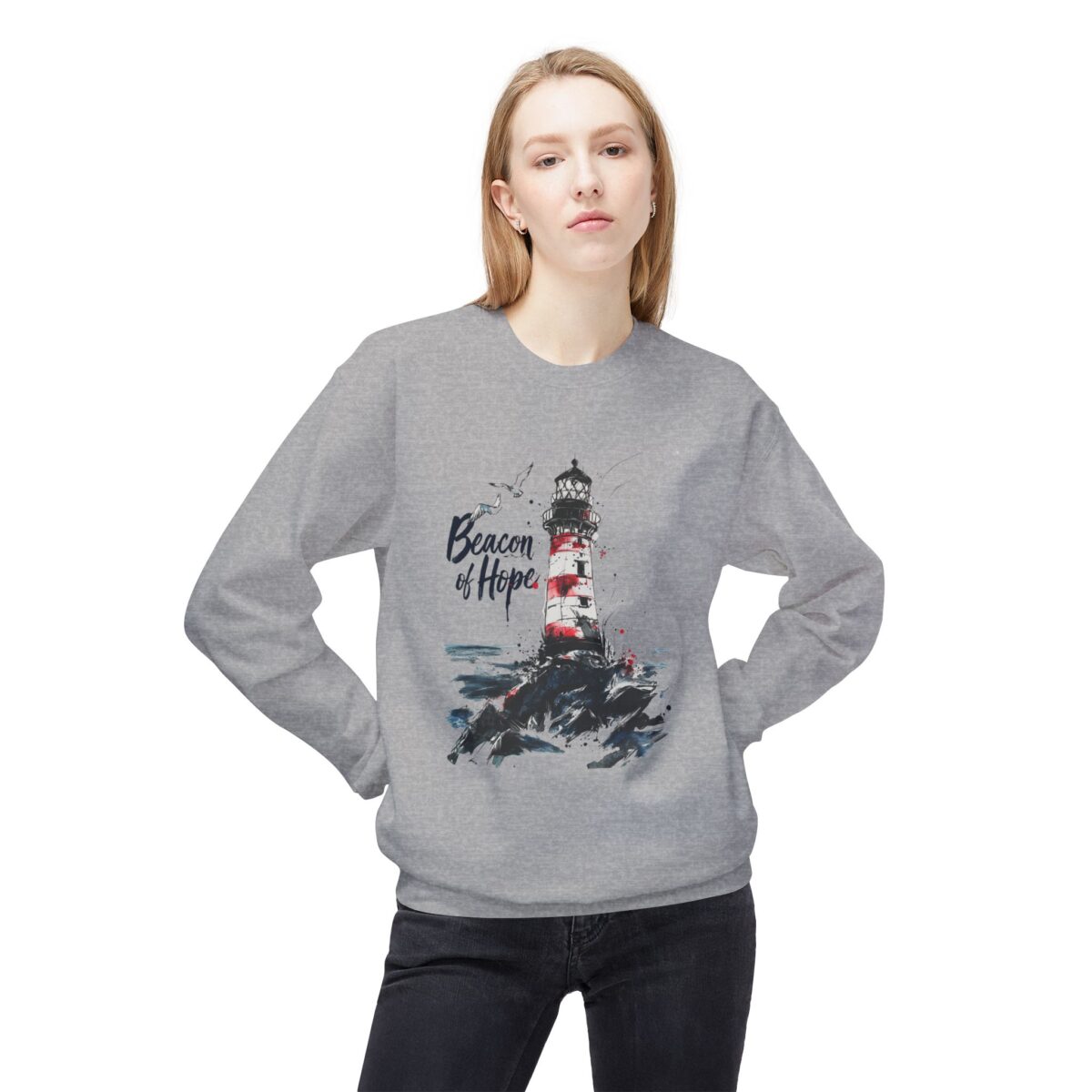 Beacon of Hope Unisex Midweight Softstyle Fleece Crewneck Sweatshirt - Image 7