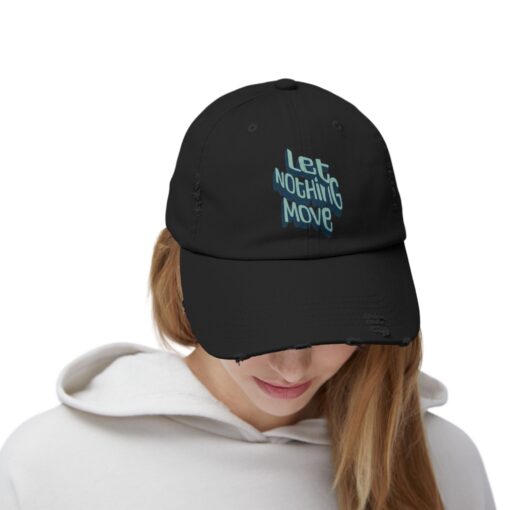 Let nothing move Unisex Distressed Cap - Image 4
