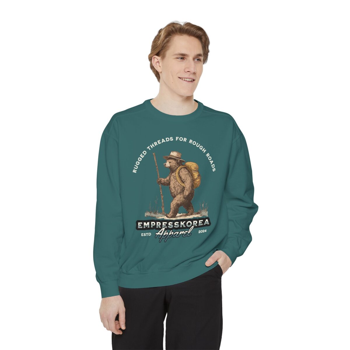 Rugged threads for ruff roads Unisex Garment-Dyed Sweatshirt - Image 27
