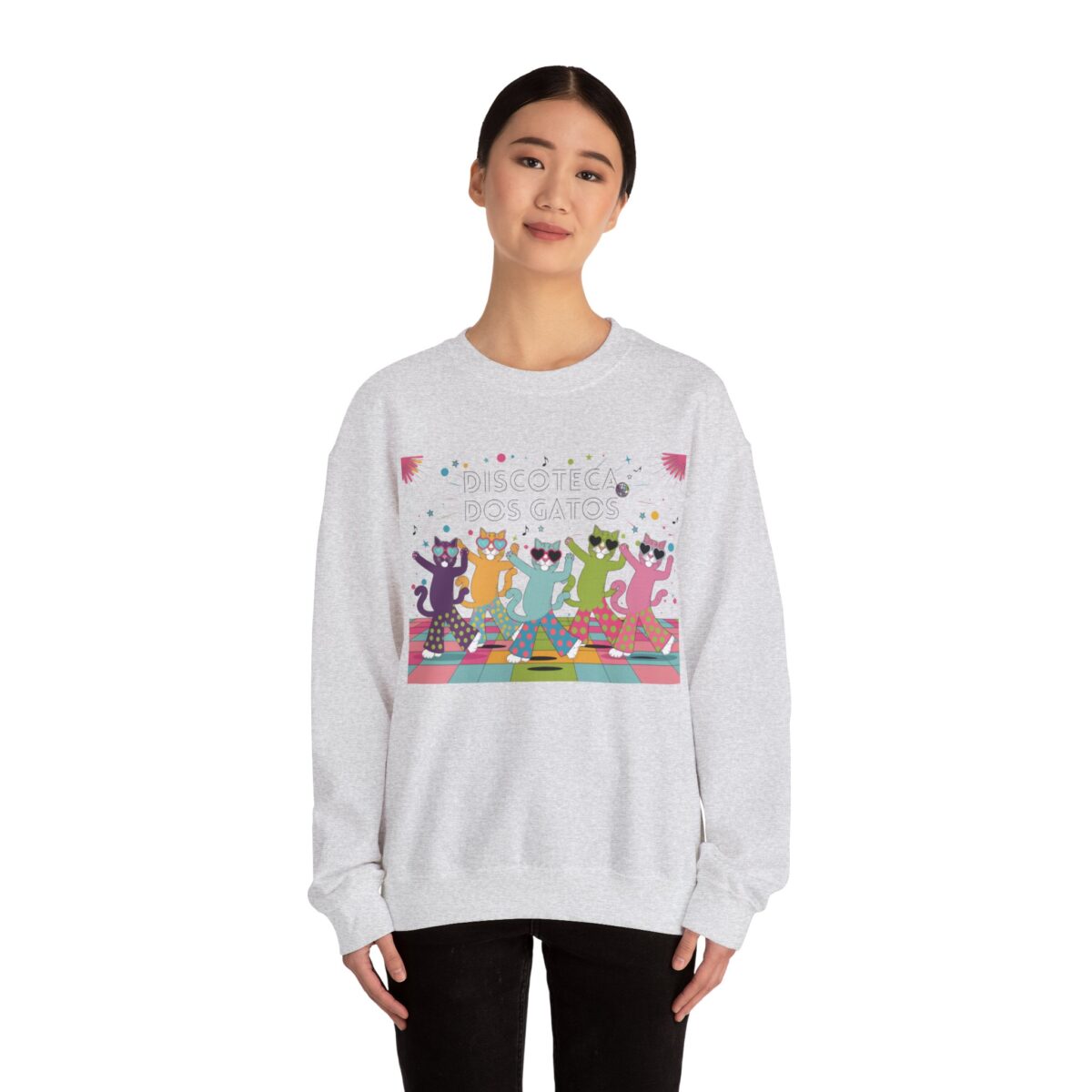 Discoteca dos Gatos Unisex Heavy Blend™ Crewneck Sweatshirt - Image 8