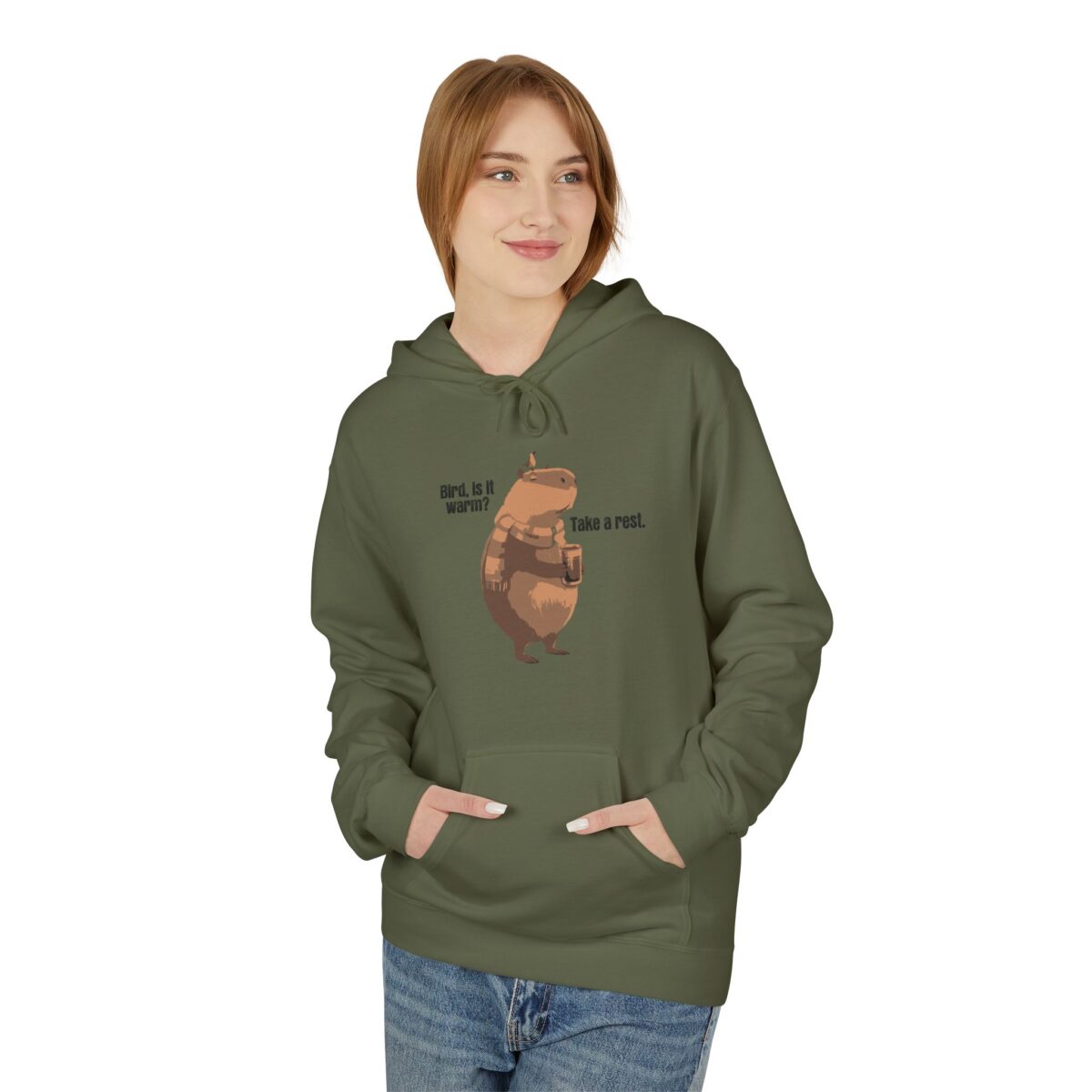 Take a rest, bird Unisex Midweight Softstyle Fleece Hoodie - Image 15
