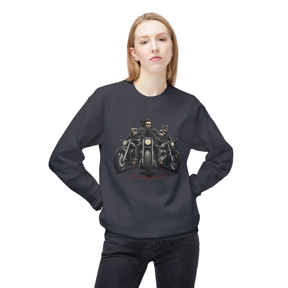 Ride free live bold Unisex Midweight Softstyle Fleece Crewneck Sweatshirt - Image 7