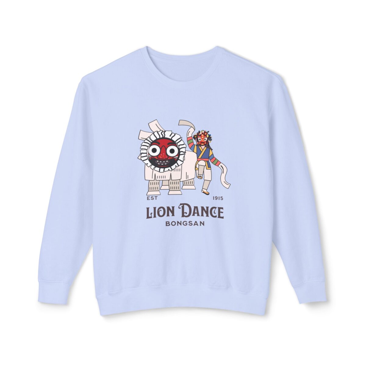 Korean traditional lion dance Unisex Lightweight Crewneck Sweatshirt - Image 21
