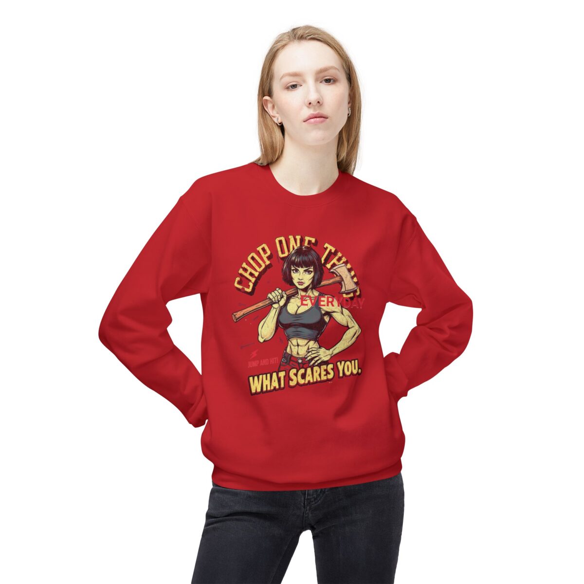 CHOP ONE THING Unisex Midweight Softstyle Fleece Crewneck Sweatshirt - Image 35
