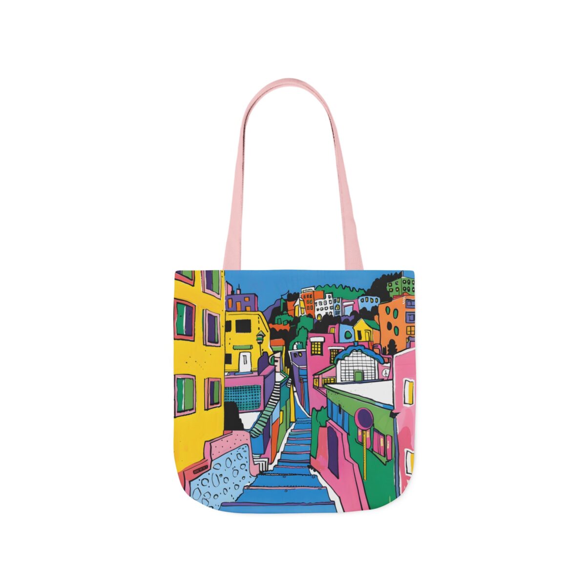 The hillside village in Korea Canvas Tote Bag, 5-Color Straps - Image 35
