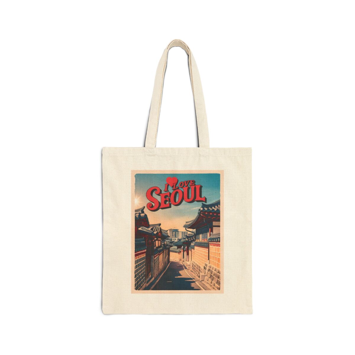 I love Seoul Cotton Canvas Tote Bag