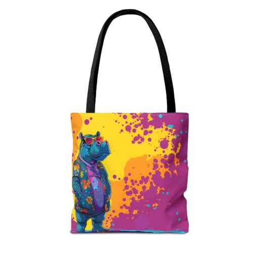 Stylish Hippo Tote Bag (AOP) - Image 2