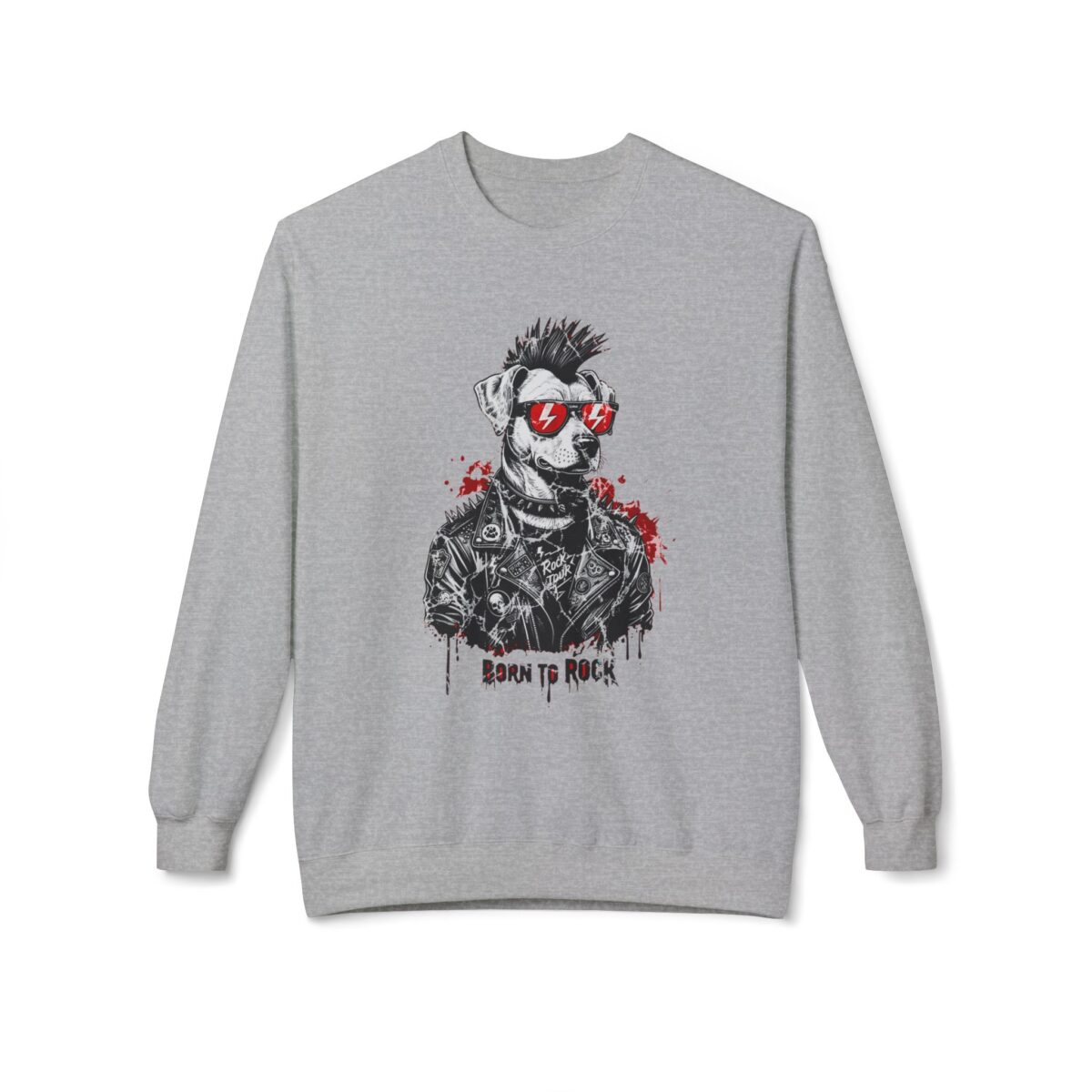 Born to rock Unisex Midweight Softstyle Fleece Crewneck Sweatshirt - Image 9