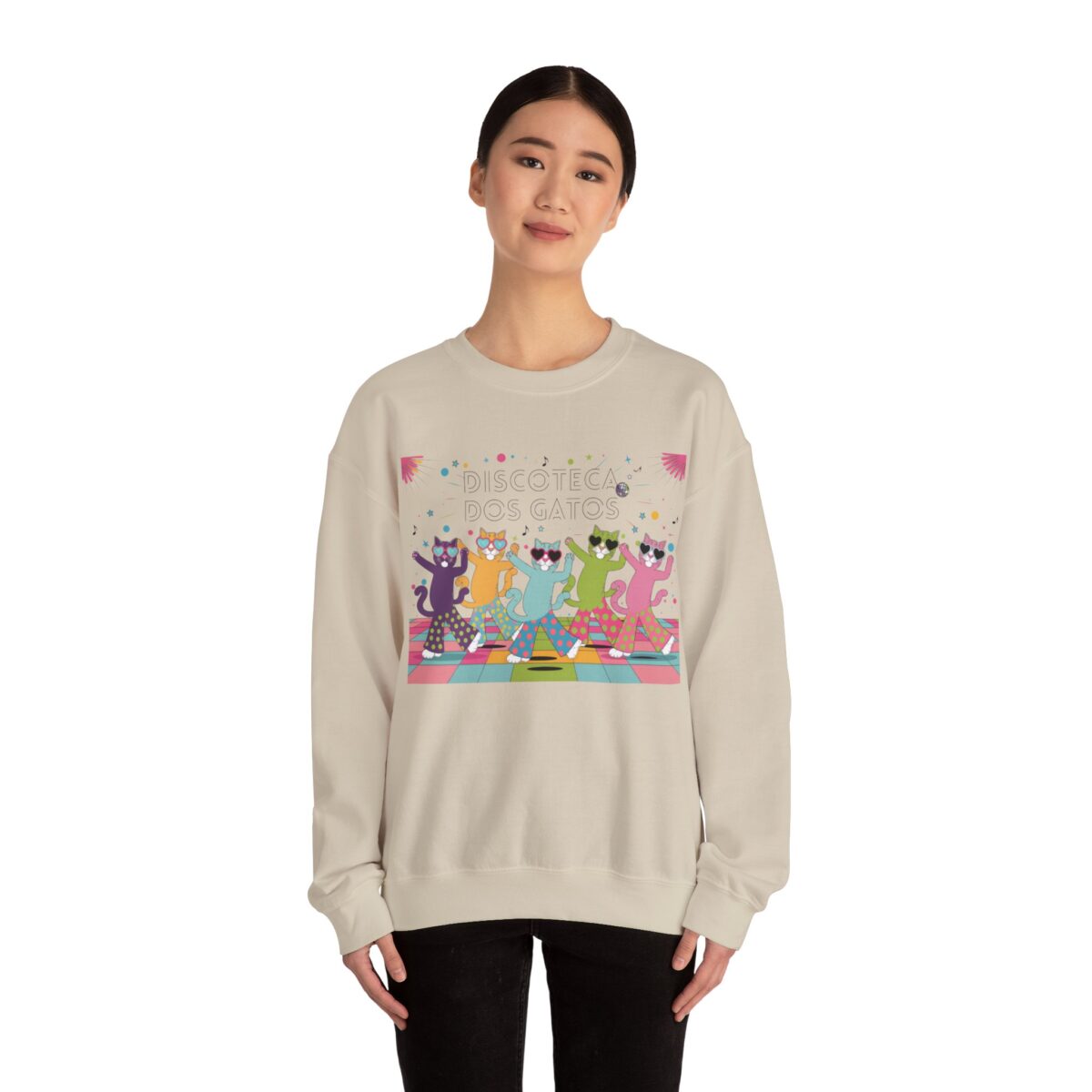 Discoteca dos Gatos Unisex Heavy Blend™ Crewneck Sweatshirt - Image 12