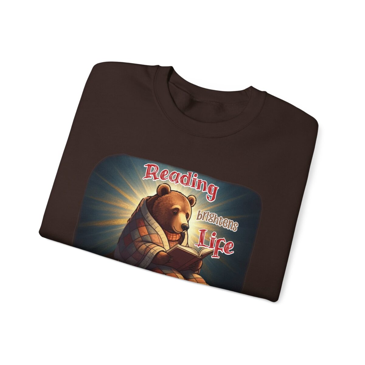 Reading brightens life, even the bear Unisex Heavy Blend™ Crewneck Sweatshirt - Image 7