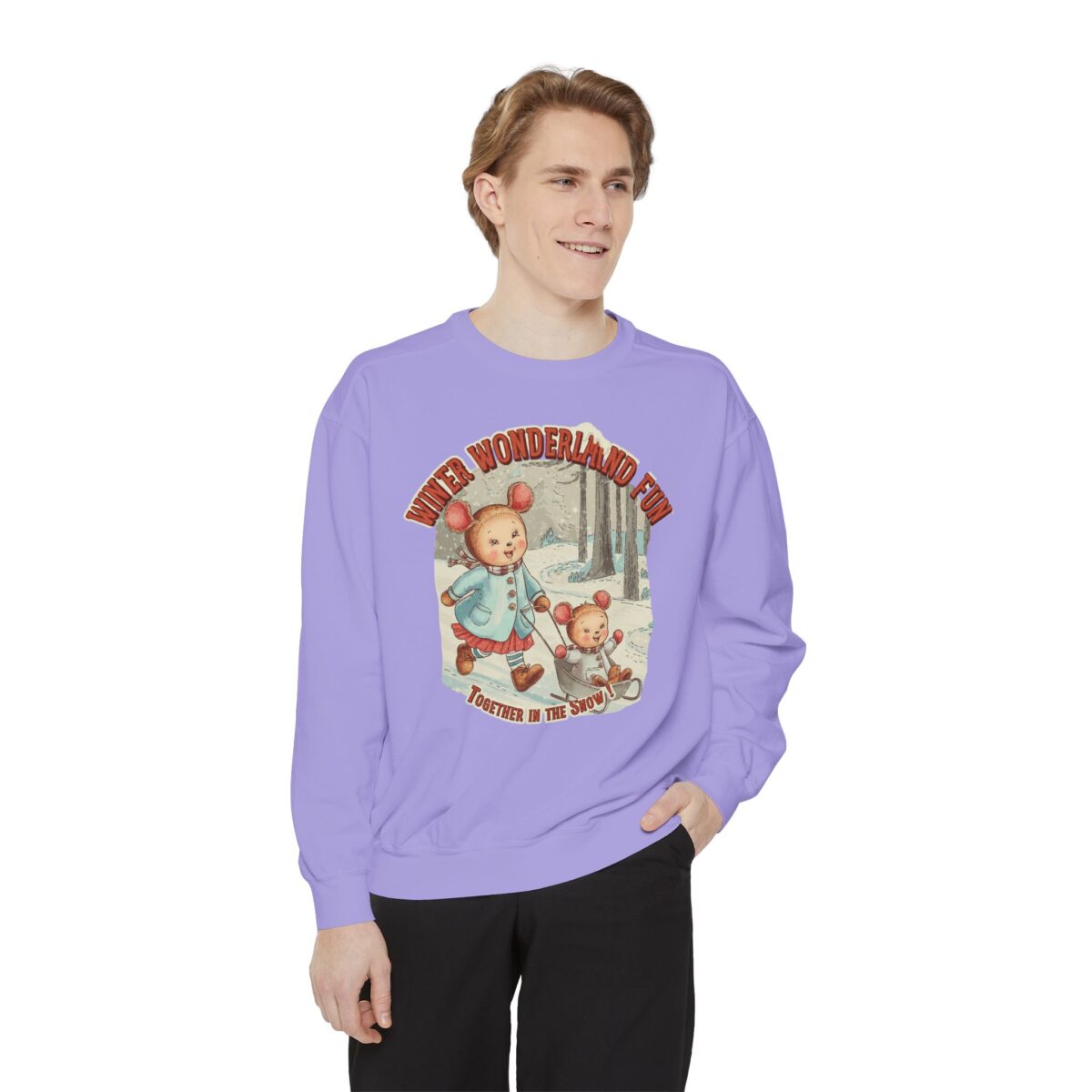 Winter wonderland fun Unisex Garment-Dyed Sweatshirt - Image 23