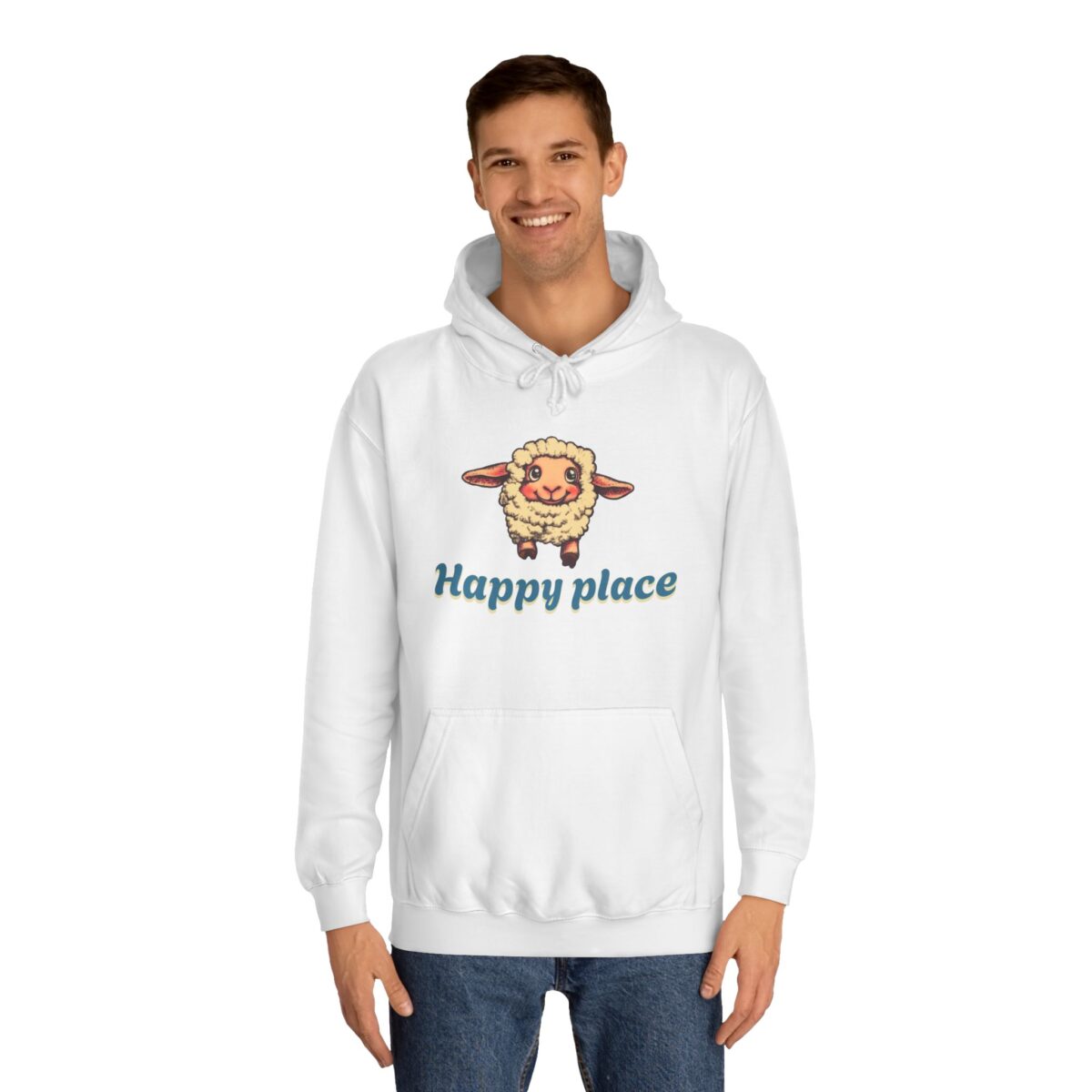 Happy place Unisex College Hoodie - Image 3