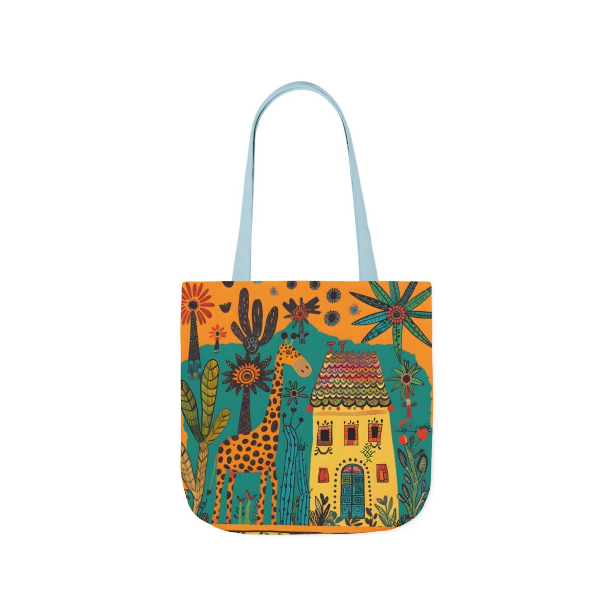 The giraffe that lives in my house Canvas Tote Bag, 5-Color Straps - Image 25