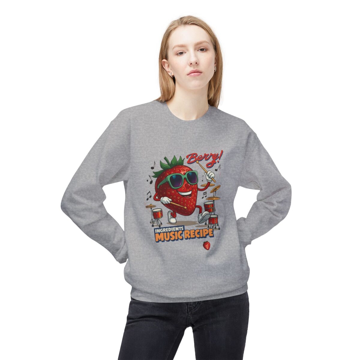 Berry Unisex Midweight Softstyle Fleece Crewneck Sweatshirt - Image 7