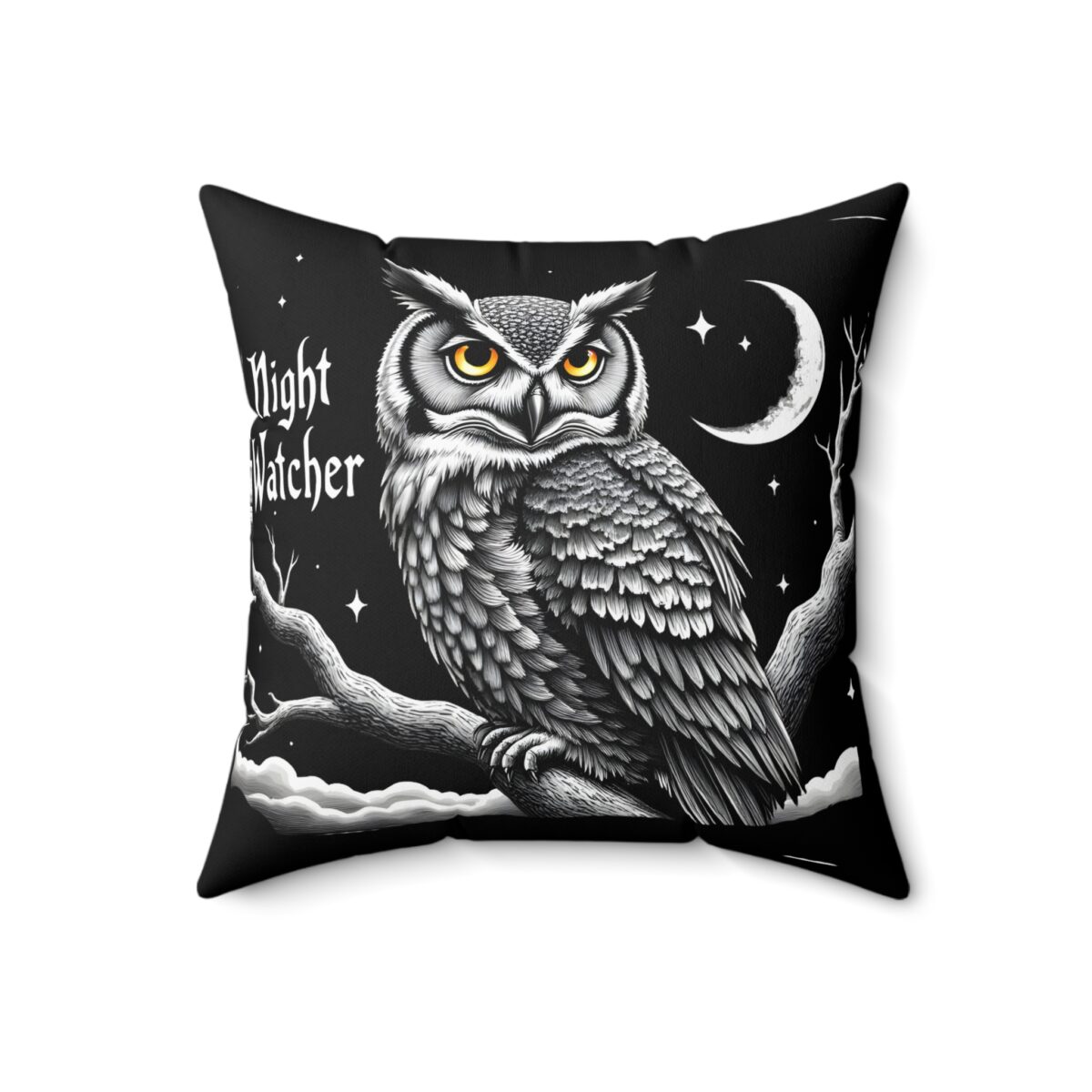 Night watcher Spun Polyester Square Pillow - Image 8
