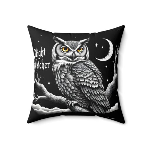 Night watcher Spun Polyester Square Pillow - Image 8