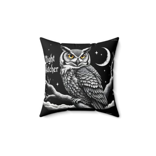Night watcher Spun Polyester Square Pillow - Image 2