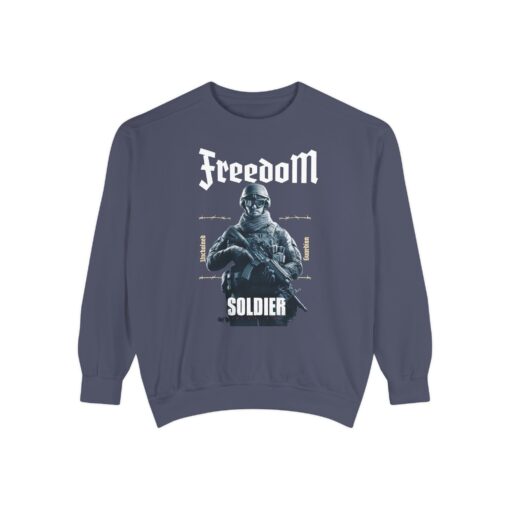 Freedom Soldier Unisex Garment-Dyed Sweatshirt - Image 9