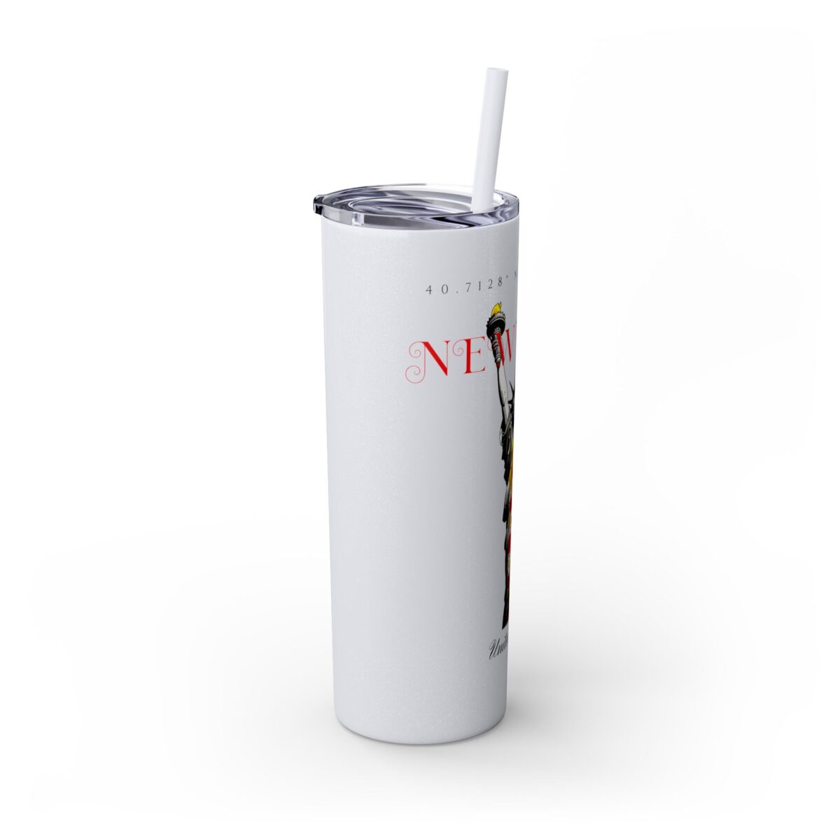 New York Glitter Skinny Tumbler with Straw, 20oz - Image 10