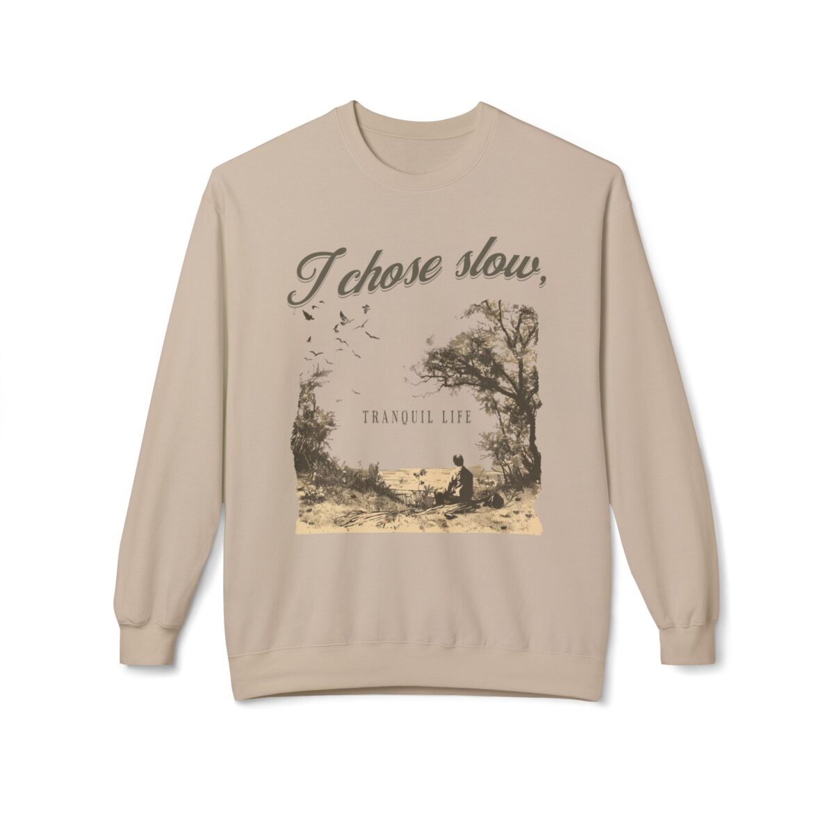 Slow tranquil life Unisex Midweight Softstyle Fleece Crewneck Sweatshirt - Image 5