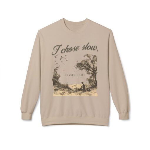 Slow tranquil life Unisex Midweight Softstyle Fleece Crewneck Sweatshirt - Image 5