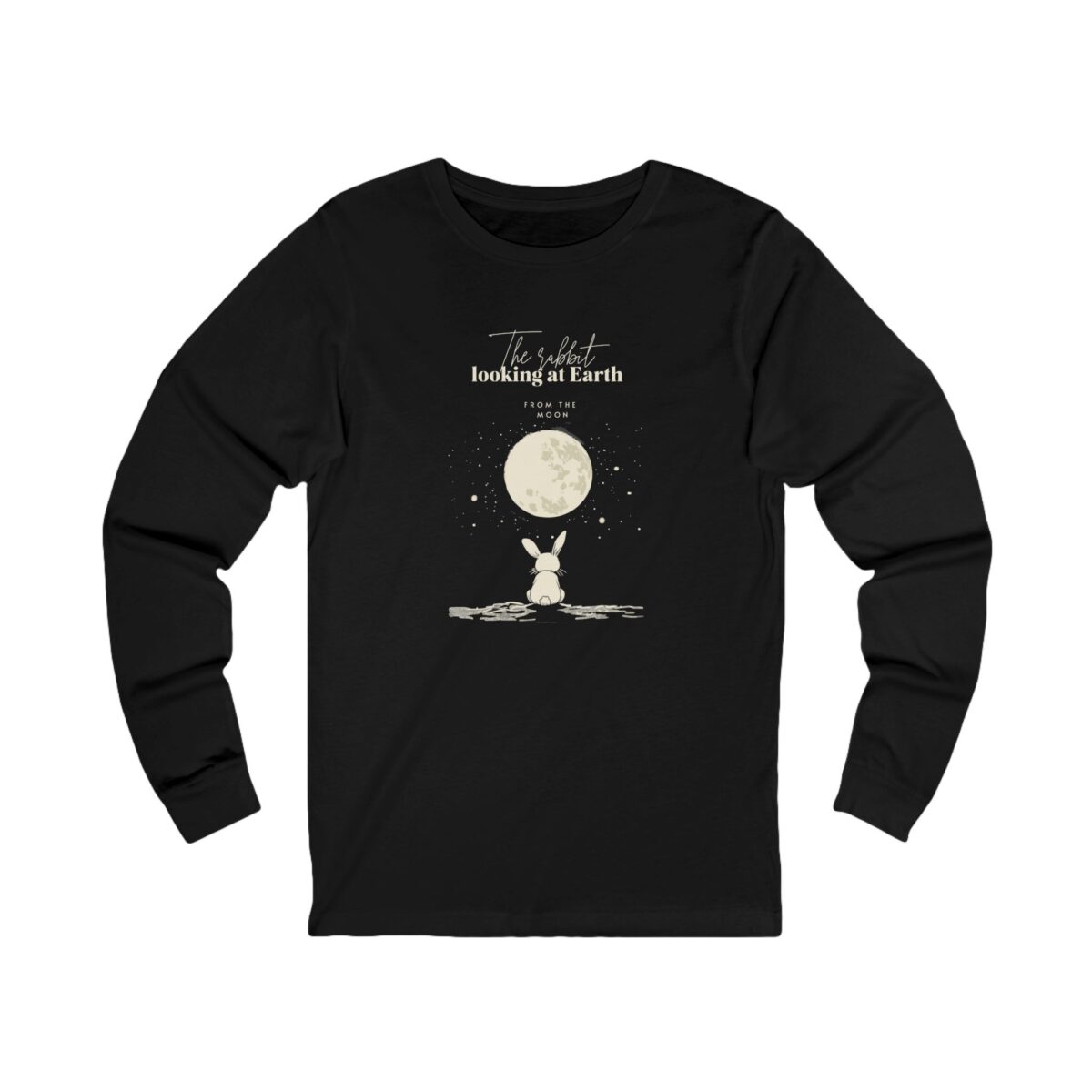 The rabbit looking at Earth from the moon Unisex Jersey Long Sleeve Tee