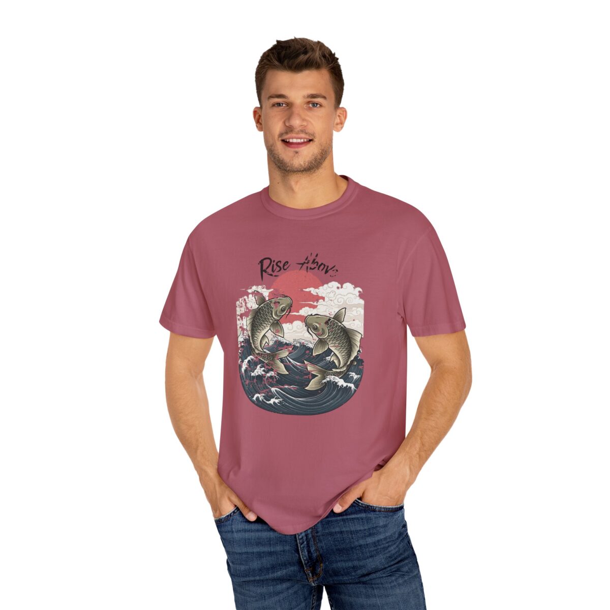 Rise above Unisex Garment-Dyed T-shirt - Image 52