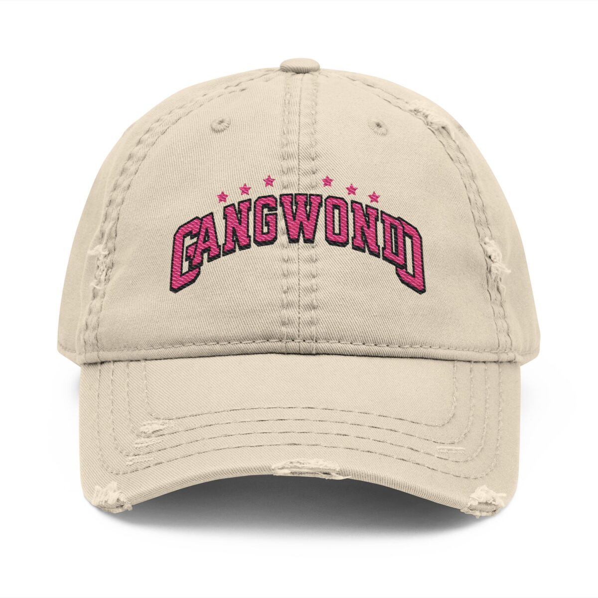 Korea Gangwondo Distressed Dad Hat with Embroidery - Image 5