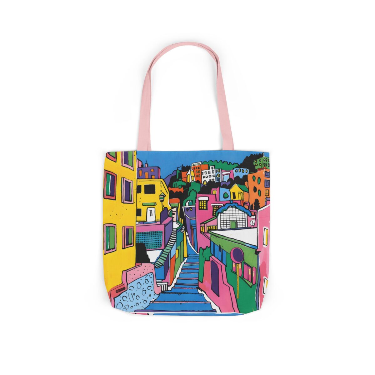 The hillside village in Korea Canvas Tote Bag, 5-Color Straps - Image 54