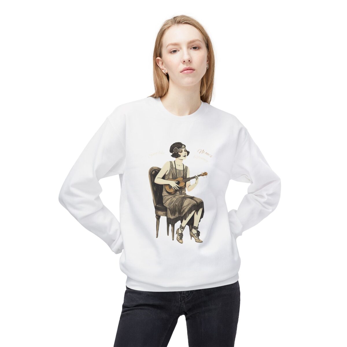 Sing like no one's listening Unisex Midweight Softstyle Fleece Crewneck Sweatshirt - Image 3